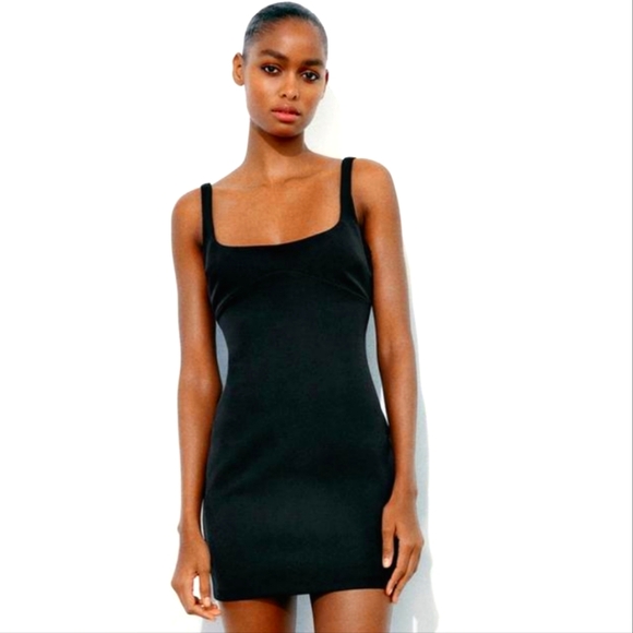 Zara Dresses & Skirts - NWT Zara Tailored Black Mini Dress Size Large